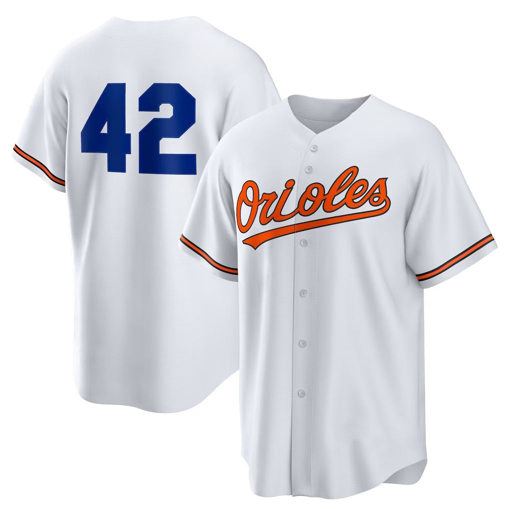 Baltimore Orioles #42 Jackie Robinson White Puhics Home 2025 Day Replica Jersey