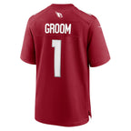 A.Cardinals Number #1 Groom Cardinal Game Stitched Football Jerseys