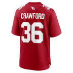 A.Cardinals #36 Kitan Crawford Cardinal Team Game Stitched Football Jerseys
