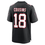 A.Falcons #18 Kirk Cousins Black Alternate Game Player Stitched Football Jerseys