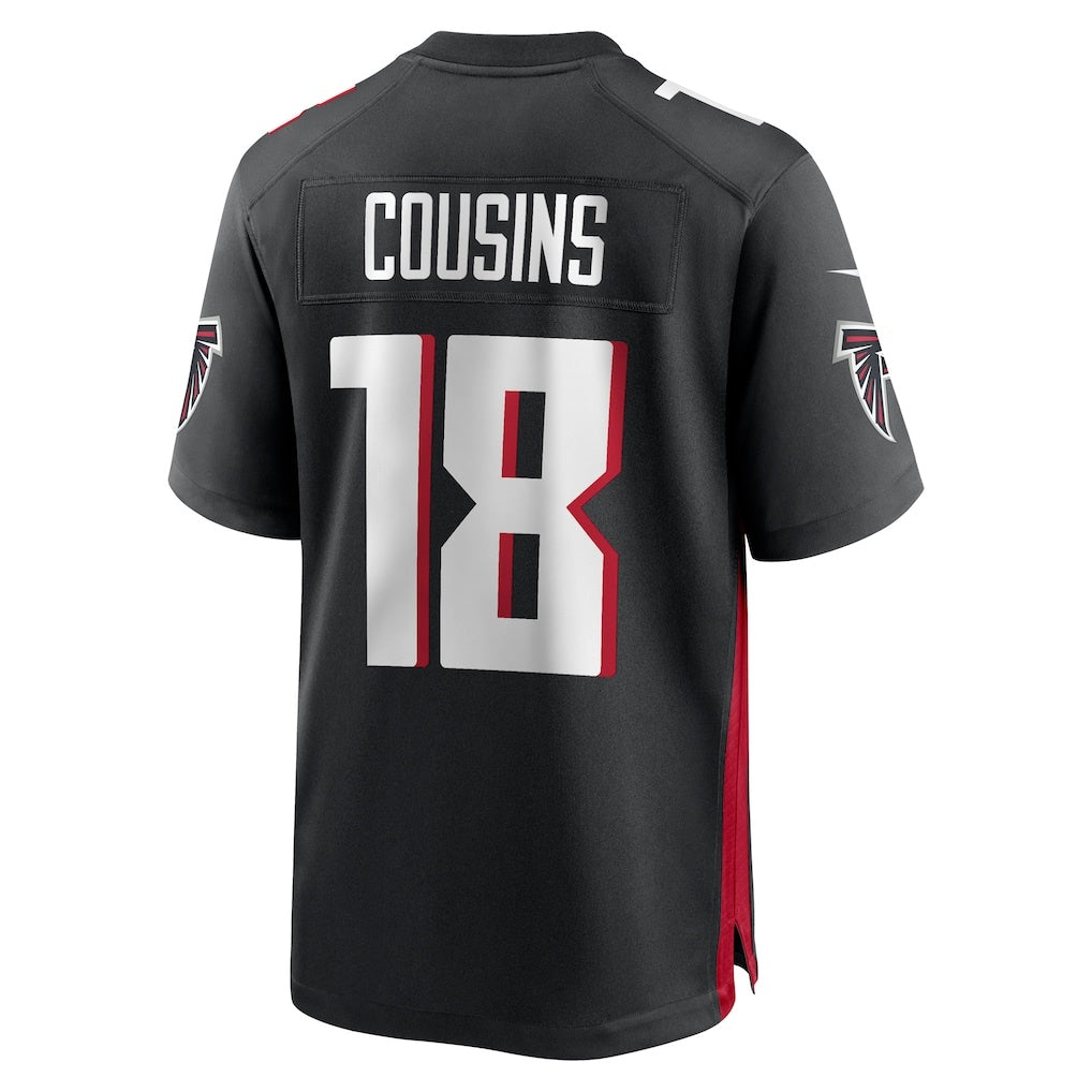 A.Falcons #18 Kirk Cousins Black Game Player Stitched Football Jerseys