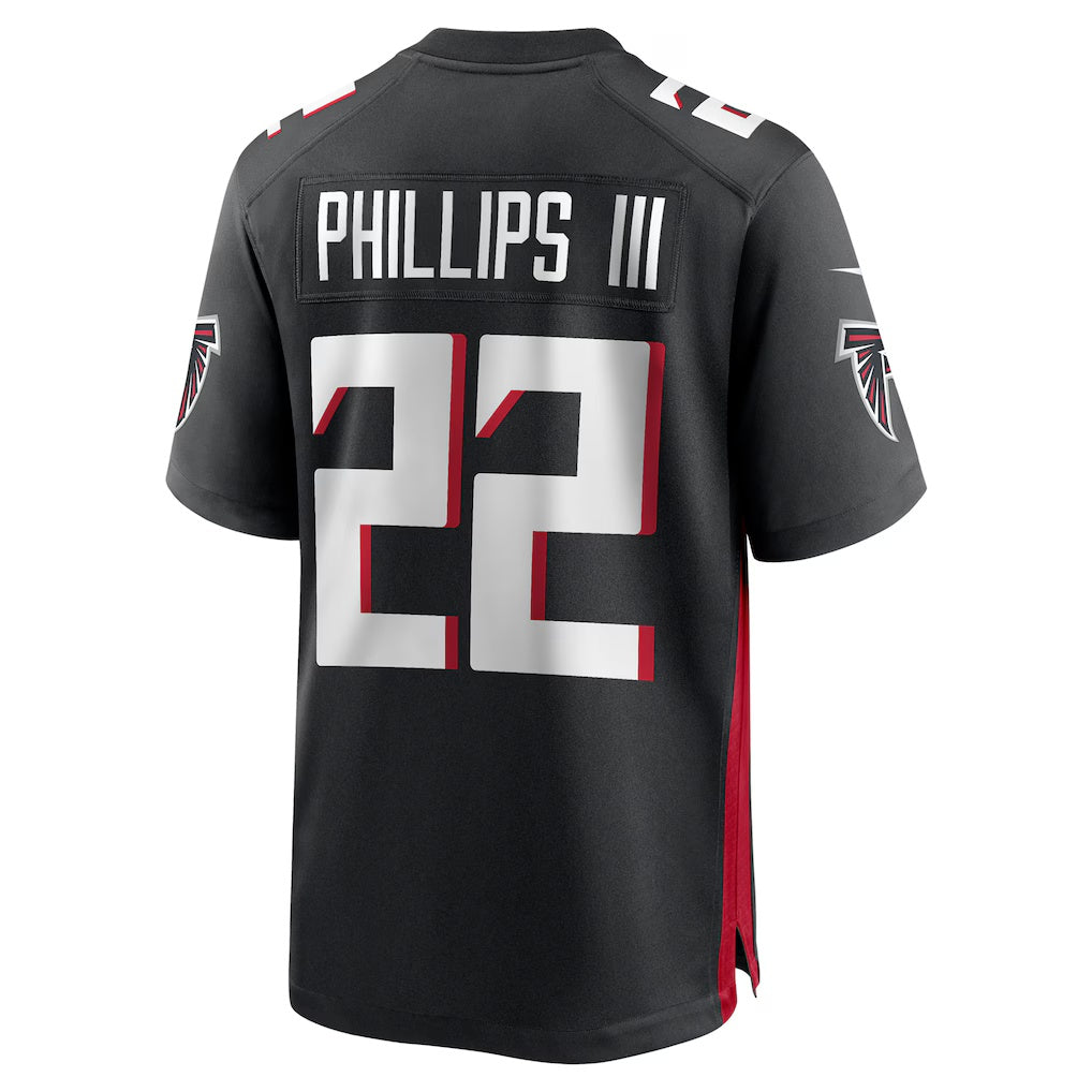 A.Falcons #22 Clark Phillips III Black Team Game Stitched Football Jerseys