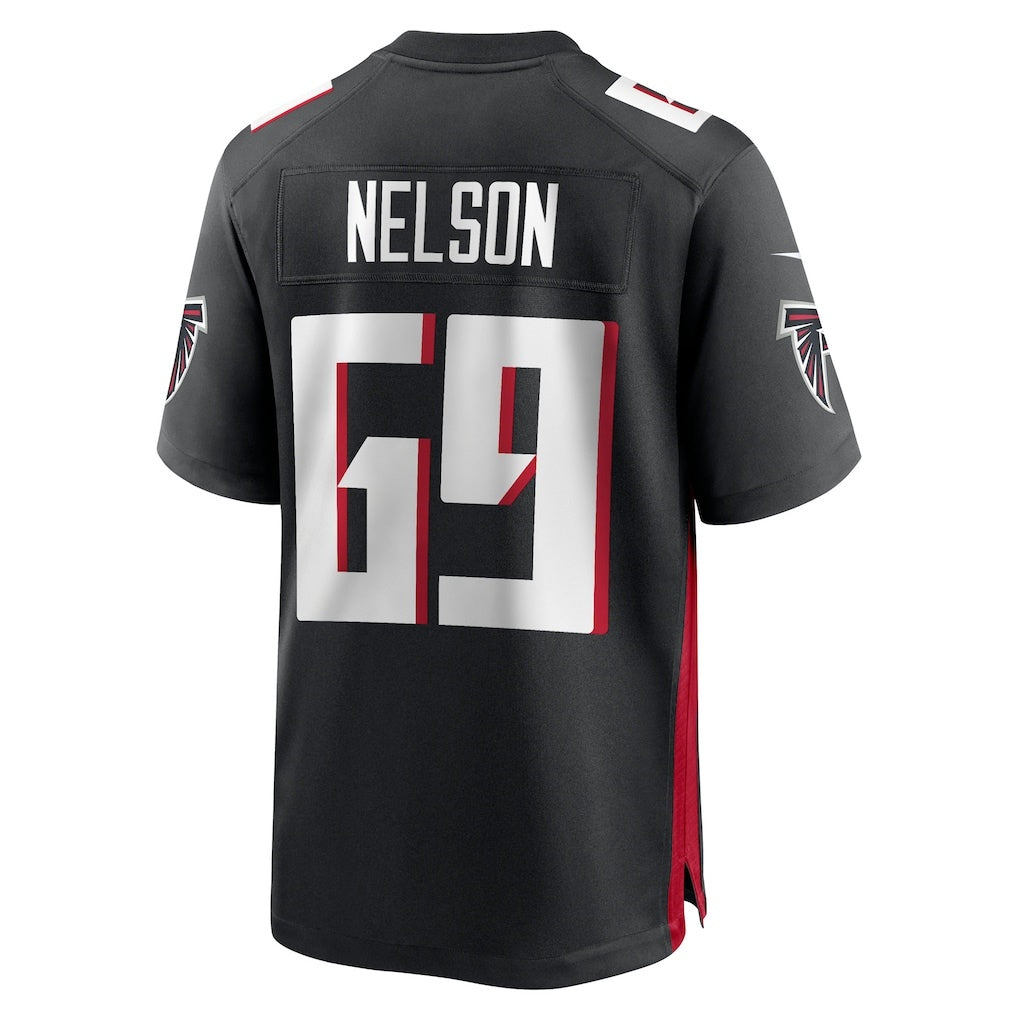 A.Falcons #69 Jack Nelson Black Team Game Stitched Football Jerseys