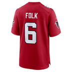 A.Falcons #6 Nick Folk Red Team Game Stitched Football Jerseys