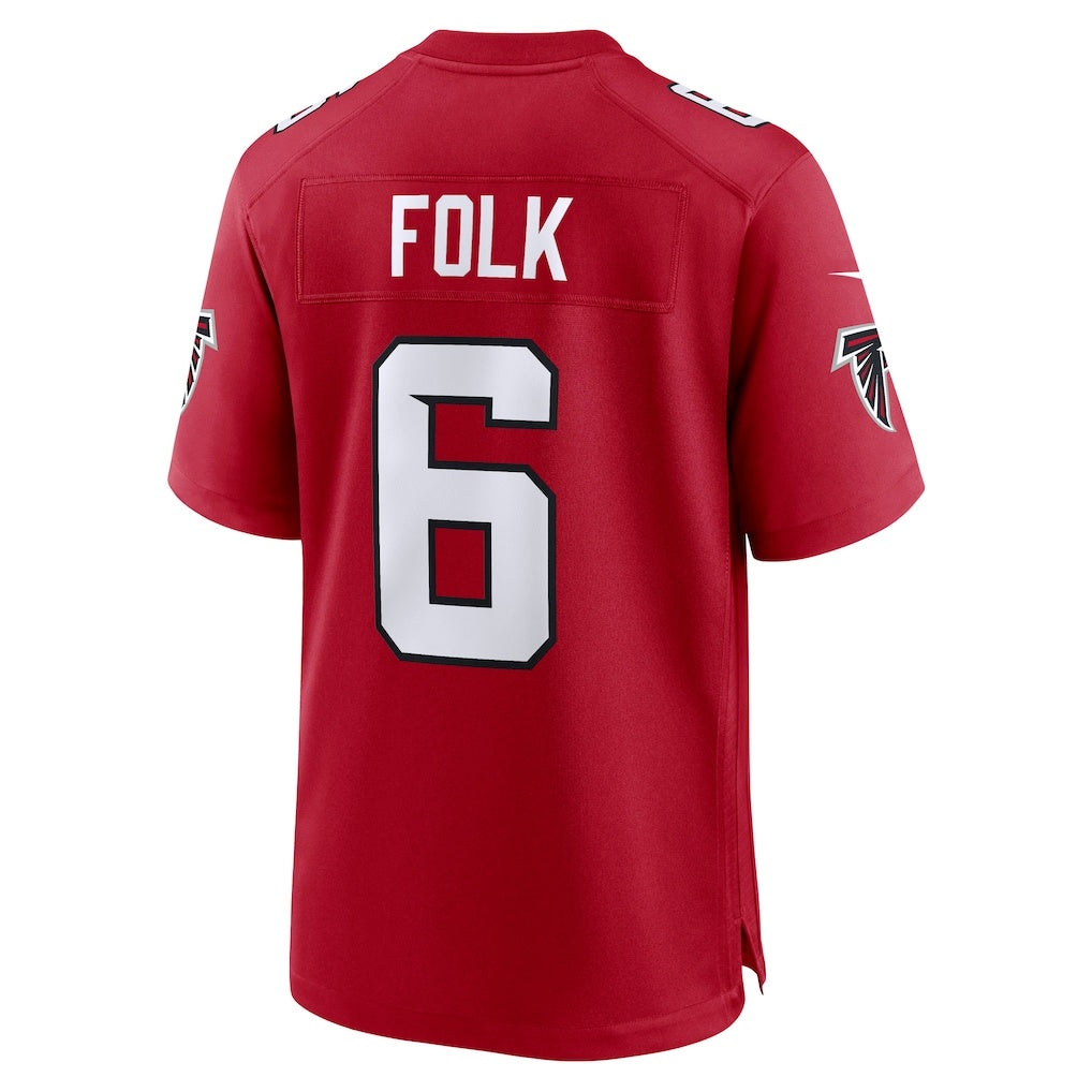A.Falcons #6 Nick Folk Red Team Game Stitched Football Jerseys
