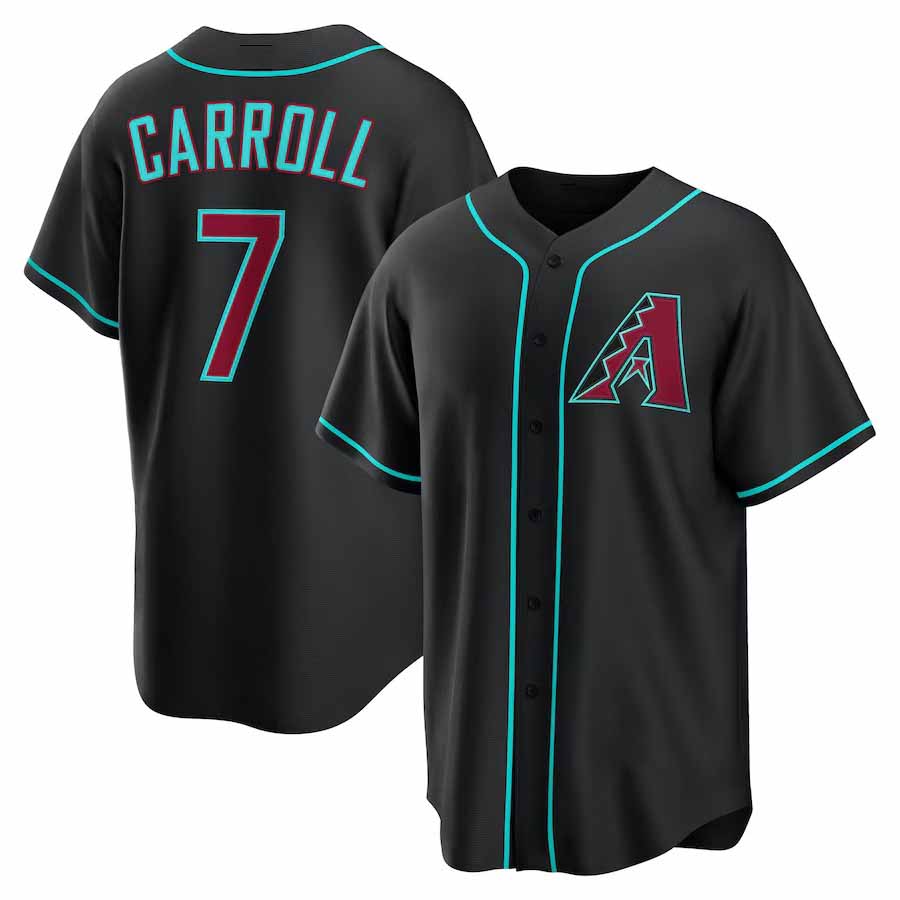 Arizona Diamondbacks #7 Corbin Carroll Puhics Black Alternate Replica Stitched Baseball Jersey
