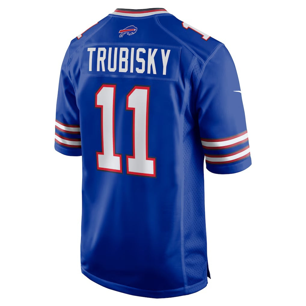 B.Bills #11 Mitchell Trubisky Royal Game Stitched Football Jerseys