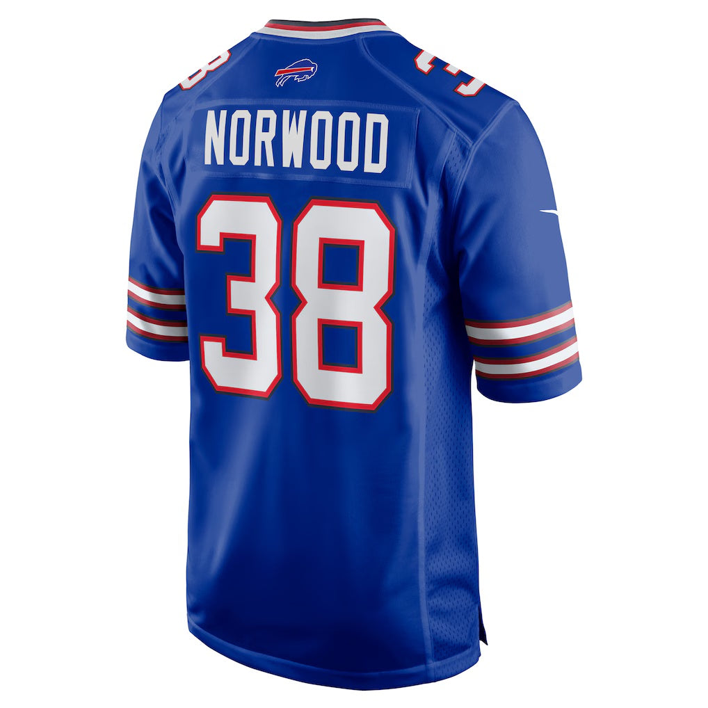 B.Bills #38 Tre Norwood Royal Team Game Stitched Football Jerseys