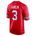 B.Bills #3 Damar Hamlin Red Alternate Game Stitched Football Jerseys