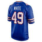 B.Bills #49 DaShaun White Royal Team Game Stitched Football Jerseys