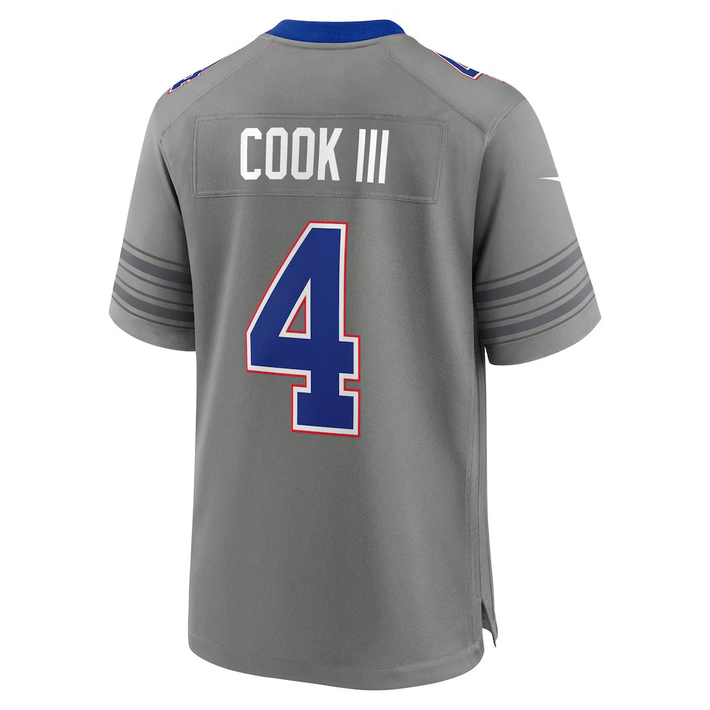 B.Bills #4 James Cook III Gray Nickel City Game Stitched Football Jerseys