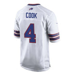 B.Bills #4 James Cook White Team Game Stitched Football Jerseys