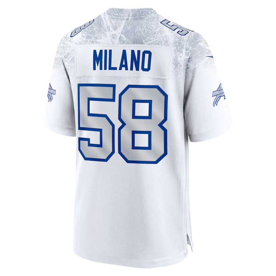 B.Bills #58 Matt Milano 2025 Rivalries Collection Game Stitched Football Jerseys - White