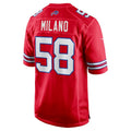B.Bills #58 Matt Milano Red Alternate Game Stitched Football Jerseys