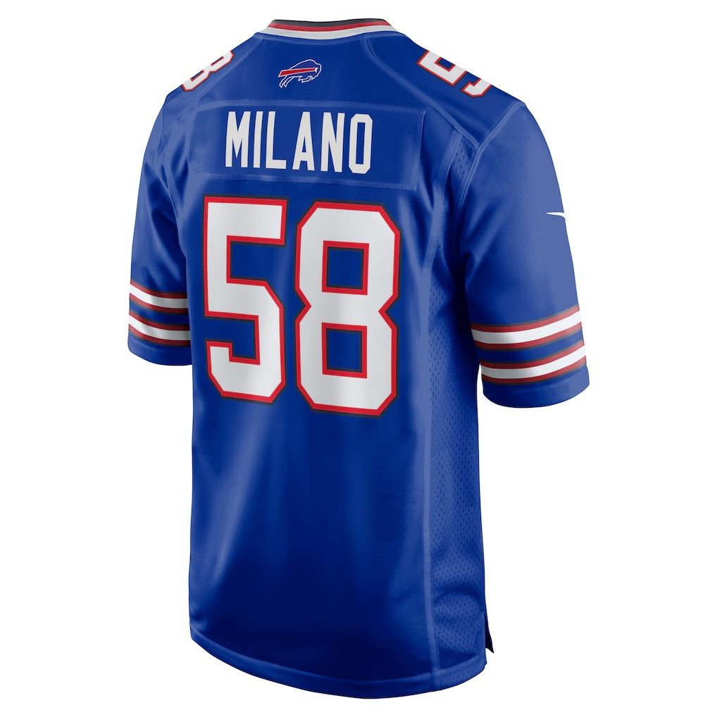 B.Bills #58 Matt Milano Royal Game Player Stitched Football Jerseys