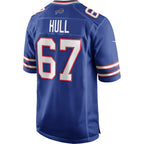 B.Bills #67 Kent Hull Royal Game Retired Player Stitched Football Jerseys