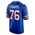 B.Bills #76 David Edwards Royal Game Stitched Football Jerseys