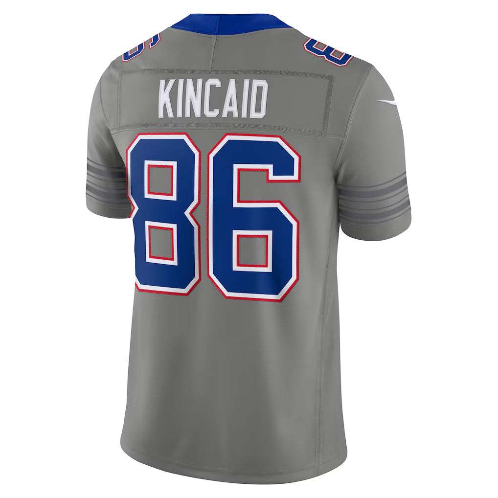 B.Bills #86 Dalton Kincaid Gray Nickel City Vapor F.U.S.E. Limited Stitched Football Jerseys