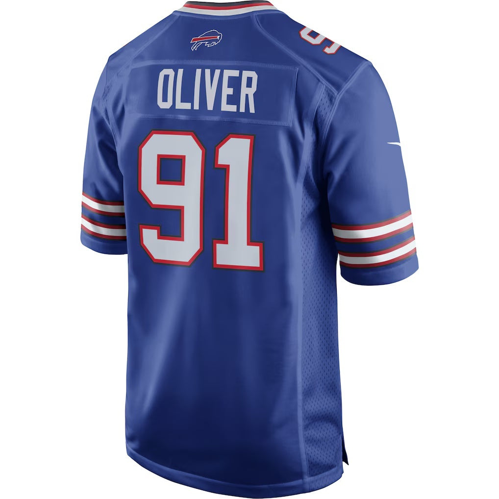 B.Bills #91 Ed Oliver Royal Team Game Player Stitched Football Jerseys
