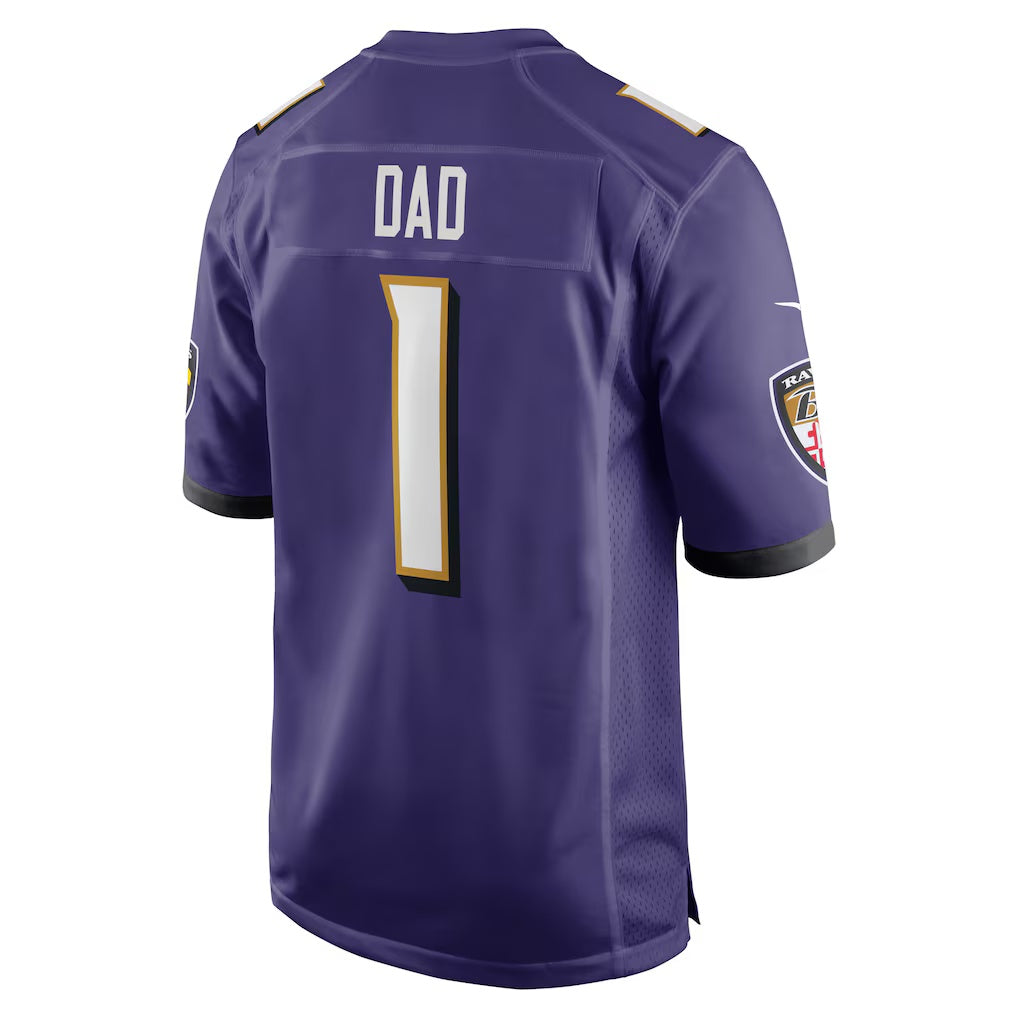 B.Ravens Number #1 Dad Purple Game Stitched Football Jerseys