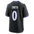 B.Ravens #0 Roquan Smith Black Alternate Game Stitched Football Jerseys