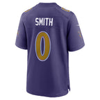 B.Ravens #0 Roquan Smith Purple Alternate Game Stitched Football Jerseys