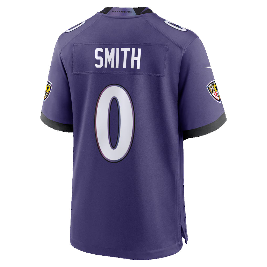 B.Ravens #0 Roquan Smith Purple Team Game Stitched Football Jerseys 2