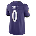 B.Ravens #0 Roquan Smith Purple Vapor F.U.S.E. Sewn Down Limited Stitched Football Jerseys