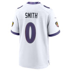 B.Ravens #0 Roquan Smith White Game Stitched Football Jerseys