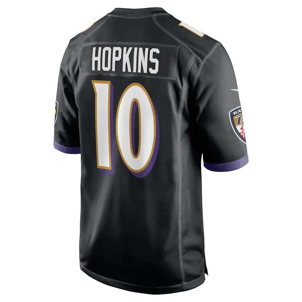 B.Ravens #10 DeAndre Hopkins Black Alternate Game Stitched Football Jerseys