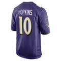 B.Ravens #10 DeAndre Hopkins Purple Team Game Stitched Football Jerseys