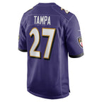 B.Ravens #27 T.J. Tampa Purple Team Game Stitched Football Jerseys