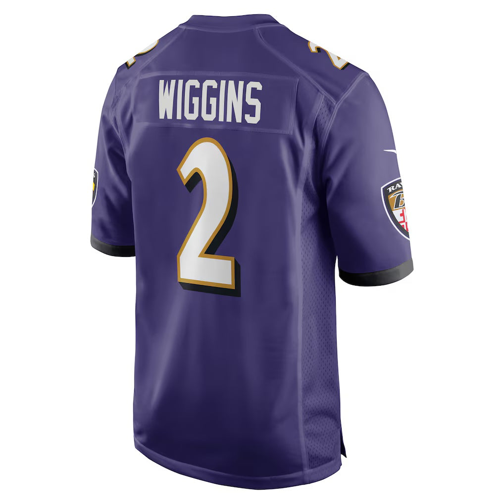 B.Ravens #2 Nate Wiggins Purple Player Game Stitched Football Jerseys
