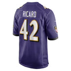 B.Ravens #42 Patrick Ricard Purple Game Stitched Football Jerseys
