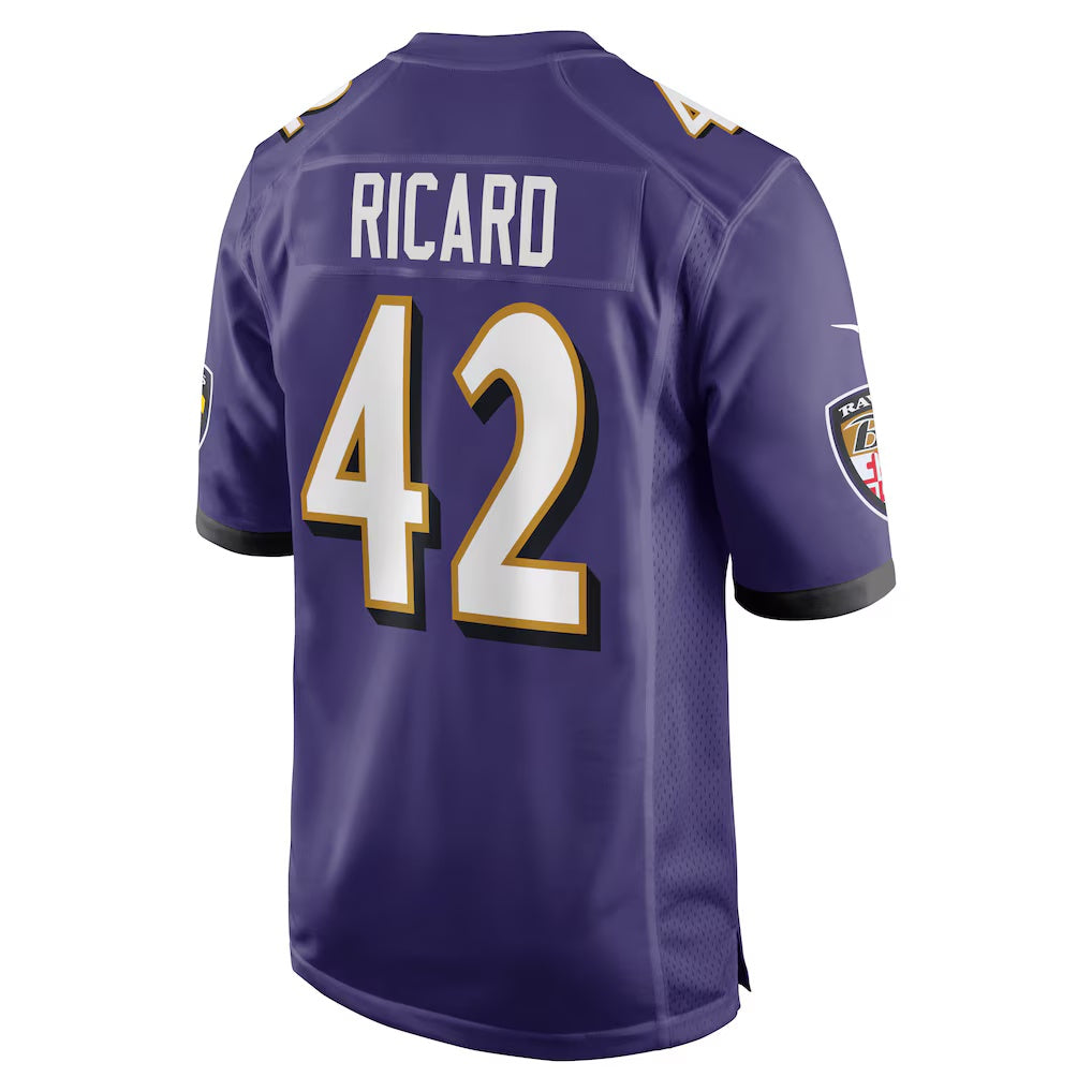 B.Ravens #42 Patrick Ricard Purple Game Stitched Football Jerseys