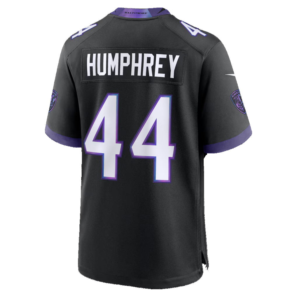 B.Ravens #44 Marlon Humphrey Black Alternate Game Stitched Football Jerseys
