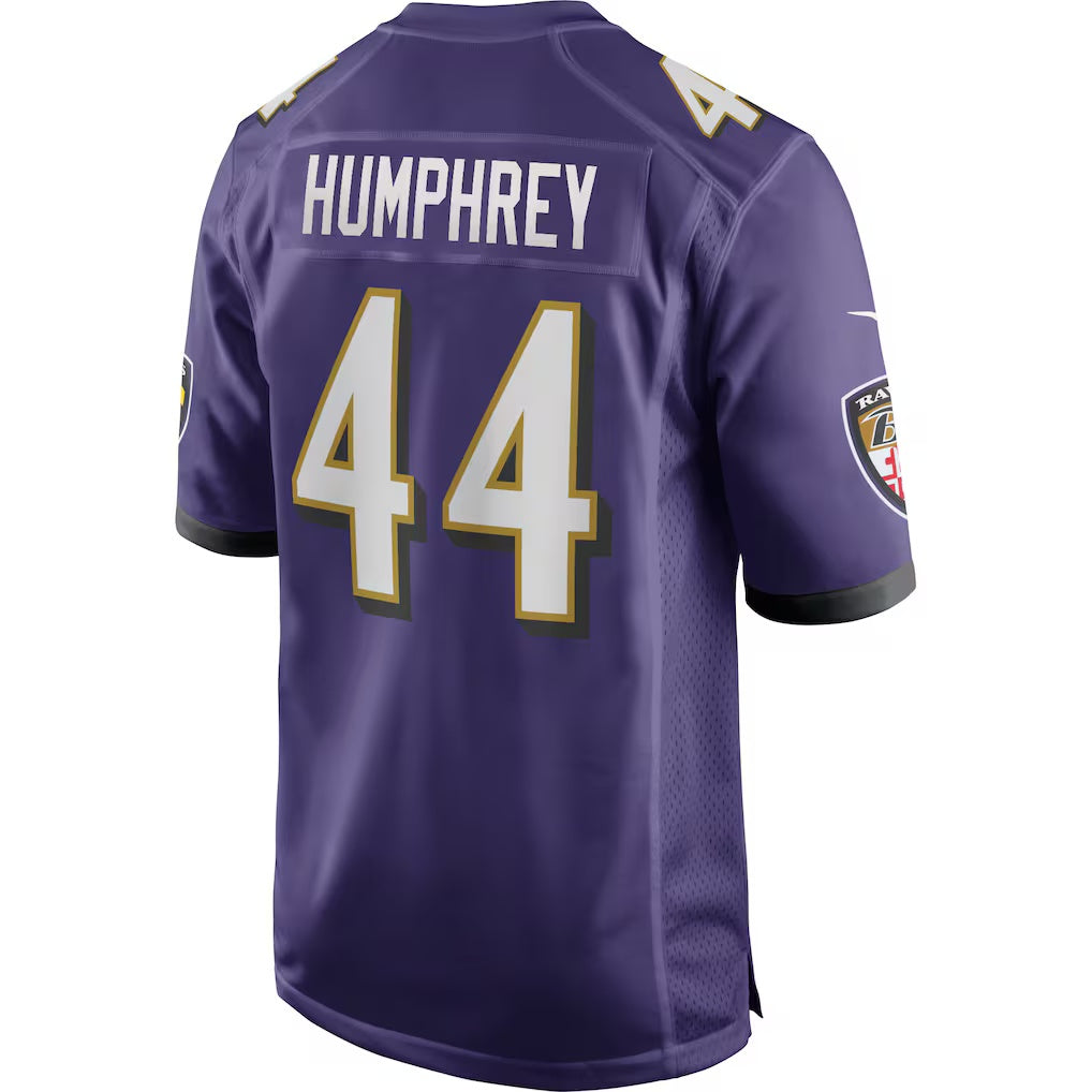 B.Ravens #44 Marlon Humphrey Purple Game Stitched Football Jerseys