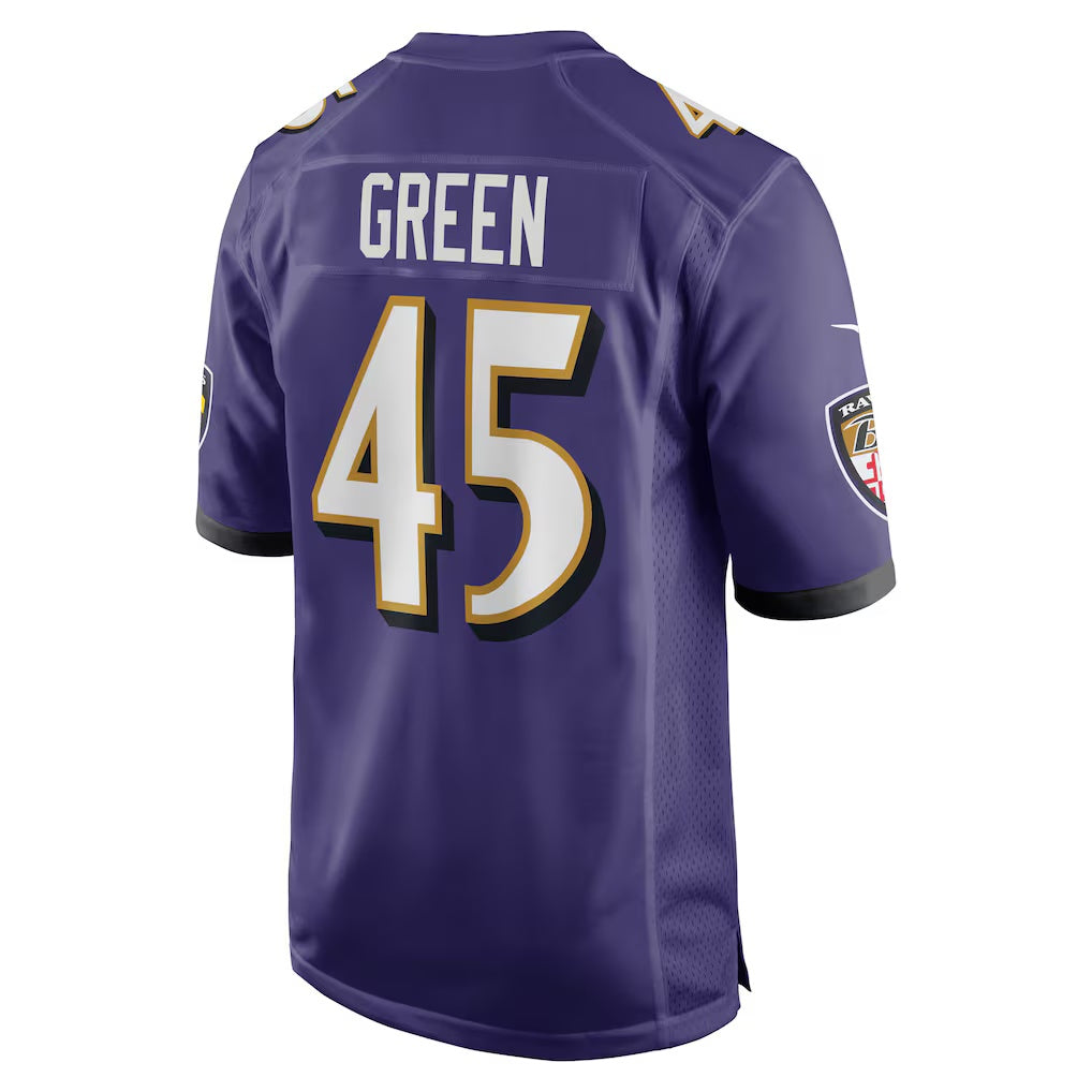 B.Ravens #45 Mike Green Purple Team Game Stitched Football Jerseys