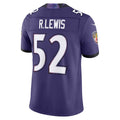 B.Ravens #52 Ray Lewis Purple Vapor F.U.S.E. Stitched Retired Limited Stitched Football Jerseys