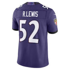 B.Ravens #52 Ray Lewis Purple Vapor F.U.S.E. Stitched Retired Limited Stitched Football Jerseys