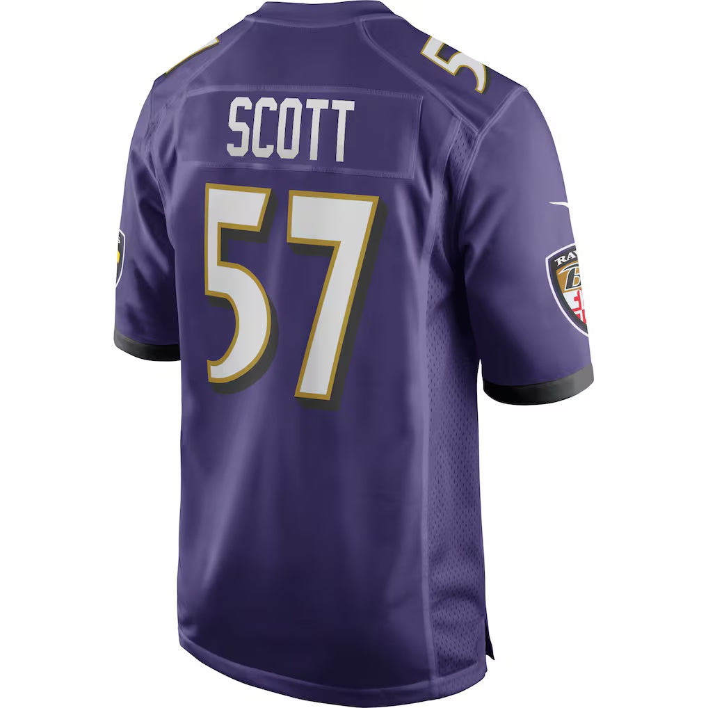 B.Ravens #57 Bart Scott Purple Game Retired Player Stitched Football Jerseys