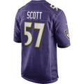 B.Ravens #57 Bart Scott Purple Game Retired Player Stitched Football Jerseys