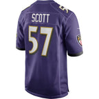 B.Ravens #57 Bart Scott Purple Game Retired Player Stitched Football Jerseys