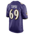 B.Ravens #69 Josh Tupou Purple Team Game Stitched Football Jerseys