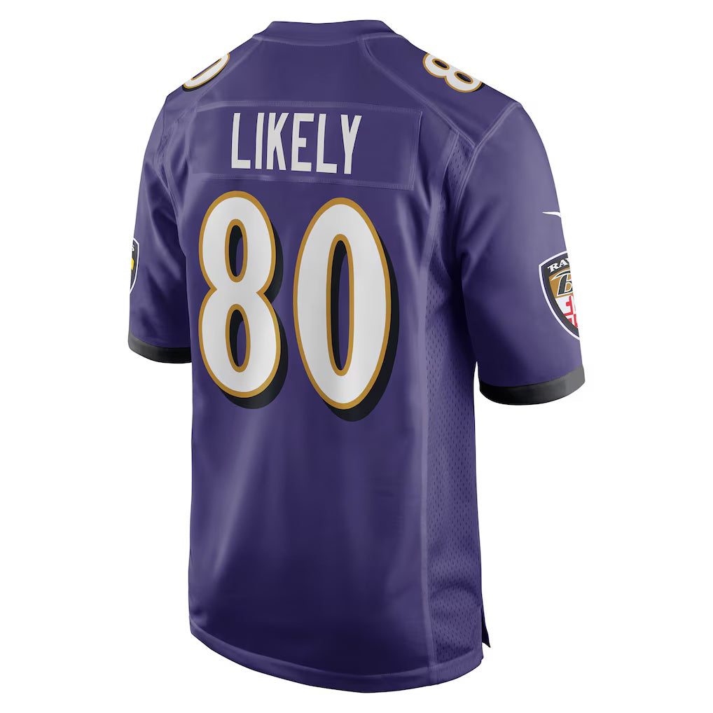 B.Ravens #80 Isaiah Likely Purple Player Game Stitched Football Jerseys
