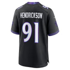 B.Ravens #91 Trey Hendrickson Black Alternate Game Stitched Football Jerseys