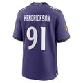 B.Ravens #91 Trey Hendrickson Purple Team Game Stitched Football Jerseys