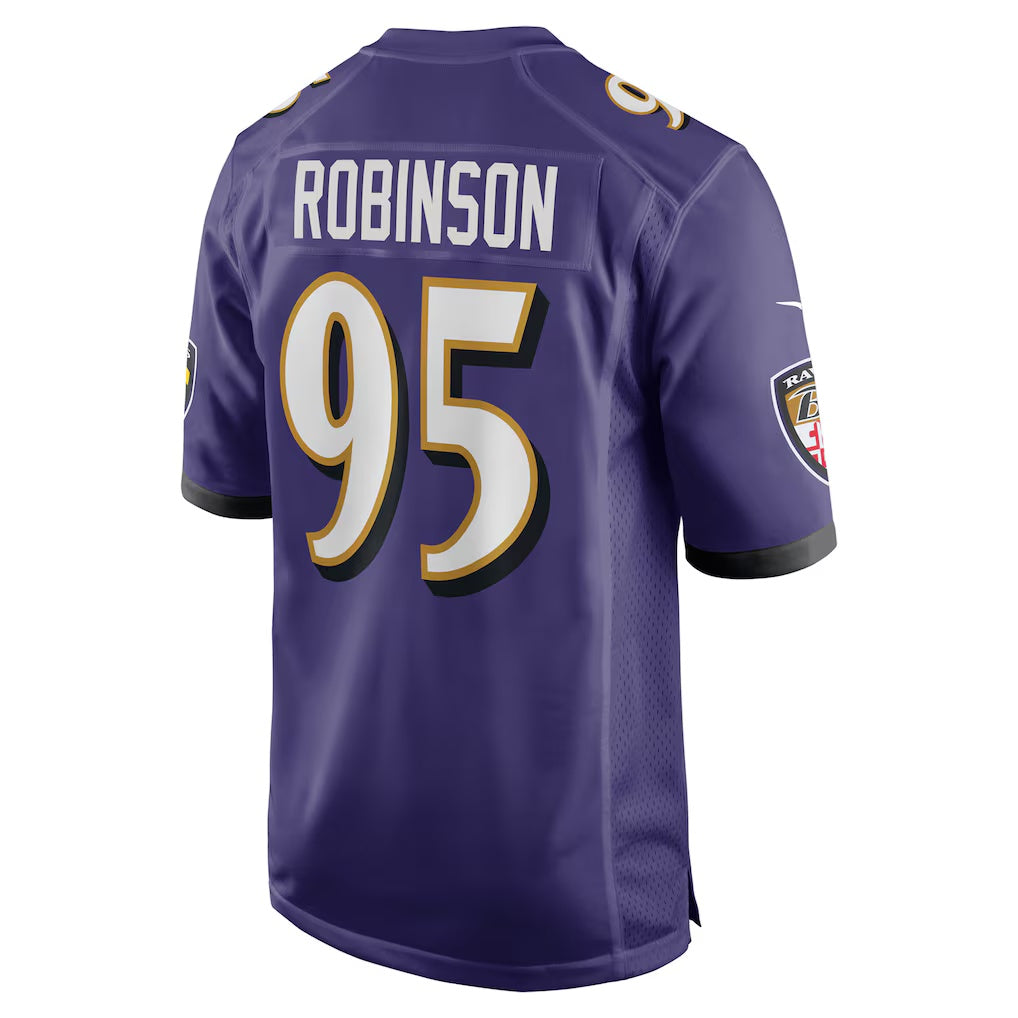 B.Ravens #95 Tavius Robinson Purple Team Game Stitched Football Jerseys