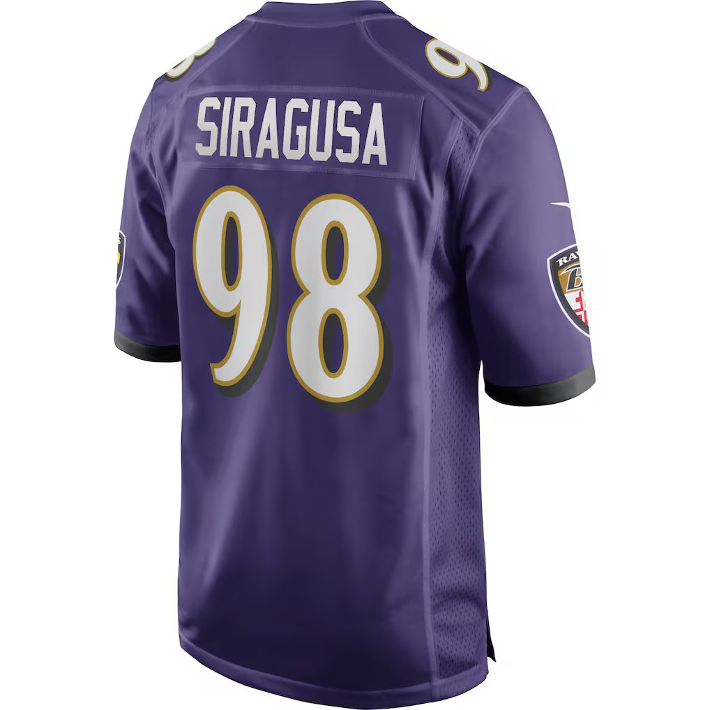 B.Ravens #98 Tony Siragusa Purple Game Retired Player Stitched Football Jerseys