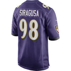 B.Ravens #98 Tony Siragusa Purple Game Retired Player Stitched Football Jerseys